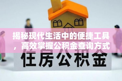 旌德揭秘现代生活中的便捷工具，高效掌握公积金查询方式